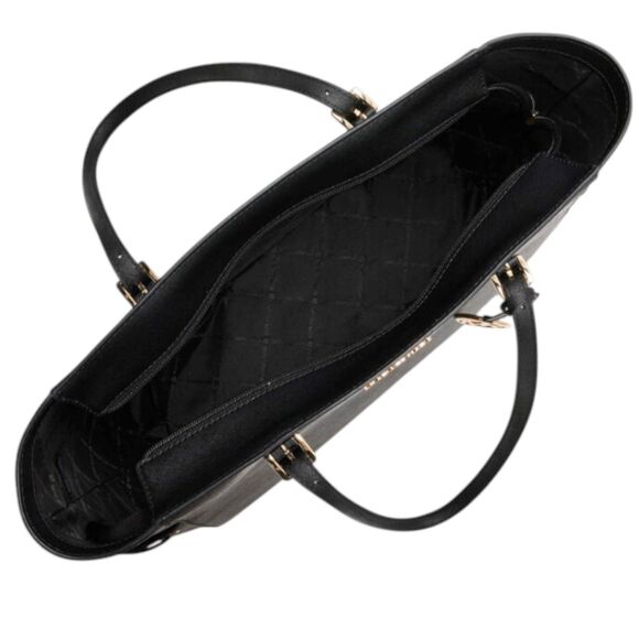 Michael Kors Jet Set Travel XLarge Tote Bag Black Leather Shoulder Purse Handbag - Picture 4 of 7